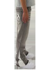 Grey Side-Panel Wide-Leg Jeans — 0015 - view 10