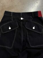 Black Contrast-Stitch Wide-Leg Jeans — 316 - view 12