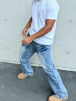 Blue Washed Wide-Leg Jeans — 0037 - view 1