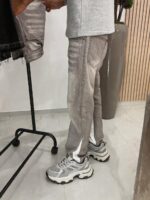 Grey Side-Panel Wide-Leg Jeans — 0015 - view 7