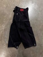 Black Contrast-Stitch Wide-Leg Jeans — 316 - view 1