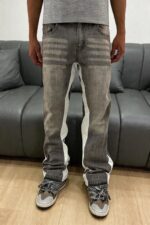Grey Side-Panel Wide-Leg Jeans — 0015 - view 11