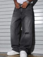 Panelled Wide-Leg Jeans — 5110 - view 10