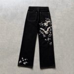 Black Butterfly-Detail Jeans — 370 - view 1