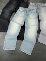 Grey Washed Wide-Leg Jeans — 0112 - view 23