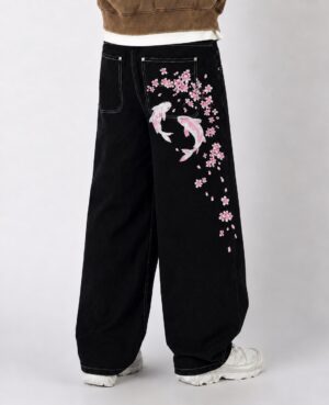 Black Pink-Butterfly Jeans — 378 - view 1