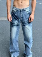Blue Washed Wide-Leg Jeans — 0037 - view 7