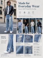 Blue Distressed Wide-Leg Jeans — 0008 - view 6