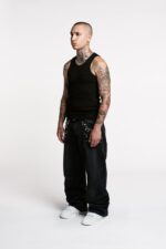 Black Embellished Wide-Leg Jeans — 0026 - view 9
