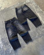 Blue and Black Patchwork Jeans — 268 - view 1